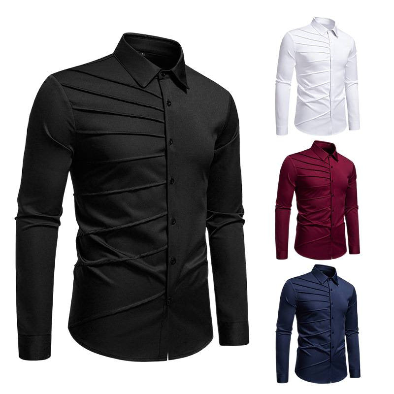 Herren Modisches Langarmhemd mit strukturiertem Design R&B