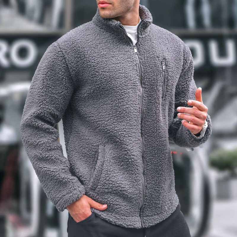 Herren kuschelige Fleecejacke mit praktischem Reißverschluss R&B