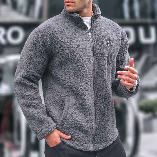 Herren kuschelige Fleecejacke mit praktischem Reißverschluss R&B