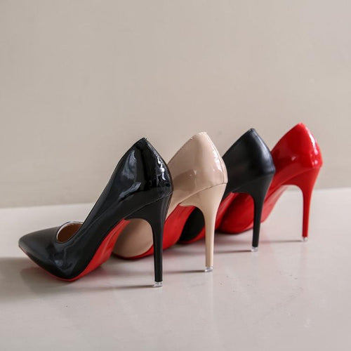 Damen elegante Stiletto-Pumps mit glänzender Lackoberfläche R&B
