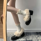 Damen Flauschige Hausschuhe mit kuscheligem Innenfutter R&B