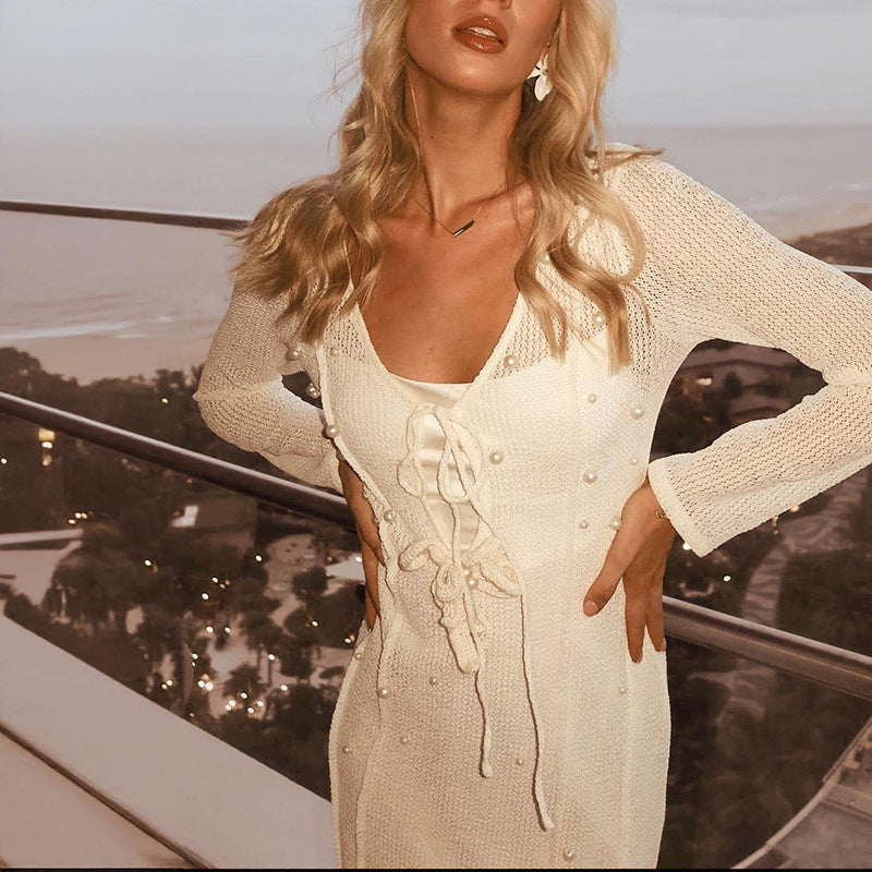 Damen luftiger und eleganter Strandüberwurf R&B