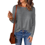 Damen lässiger Strickpullover mit weitem Schnitt und eleganten Details R&B