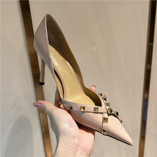 Damen elegante Stiletto-Pumps mit ausgefallenem Schnallen-Design R&B