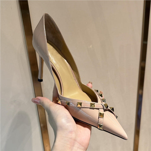 Damen elegante Stiletto-Pumps mit ausgefallenem Schnallen-Design R&B