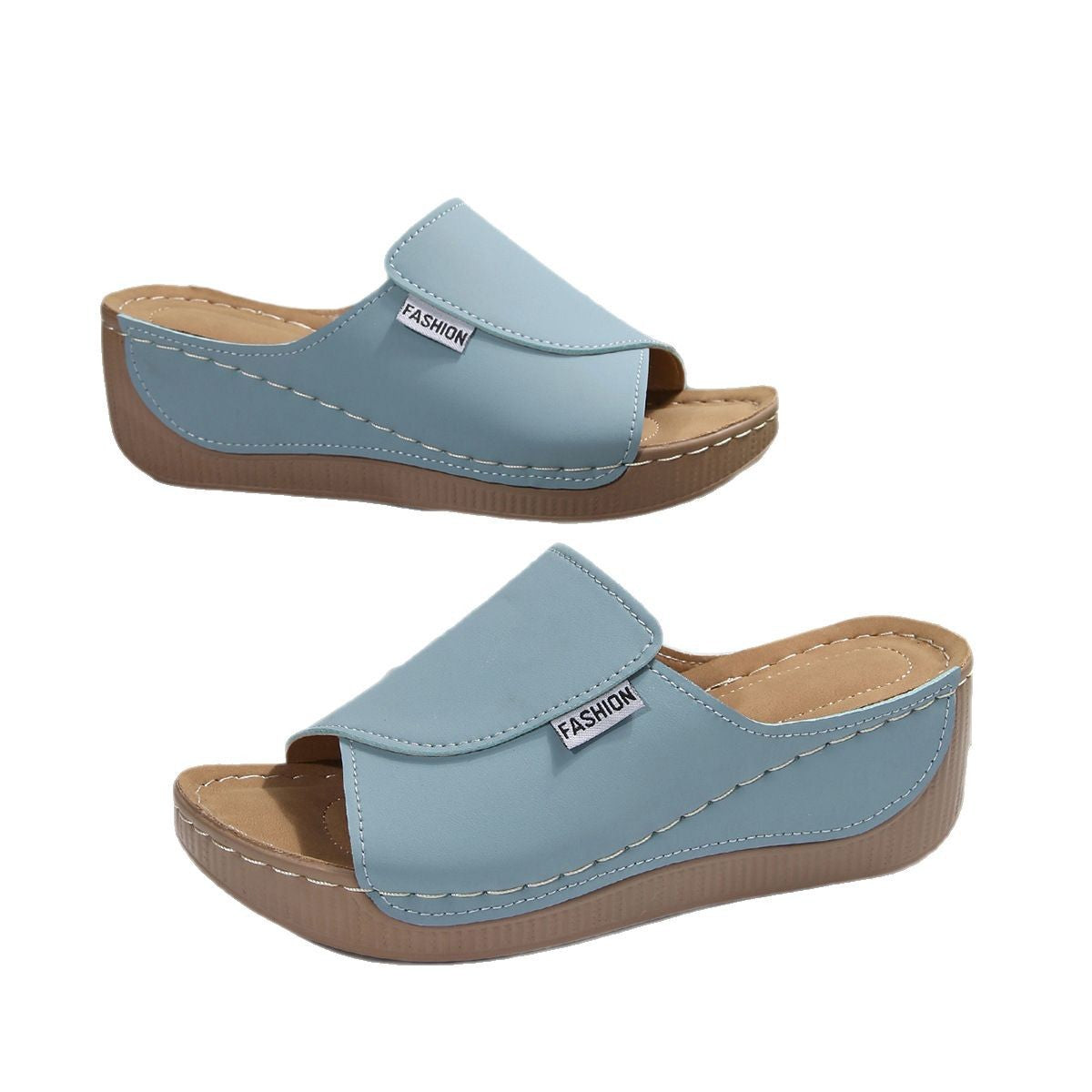 Damen modische Clogs mit komfortabler Hochplateau-Sohle und eleganter Riemenführung R&B