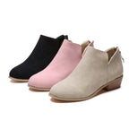 Damen nan elegante Kurzstiefelette aus Wildlederimitat mit verdecktem Fersenreißverschluss und gepolsterter Komfortinnensohle R&B