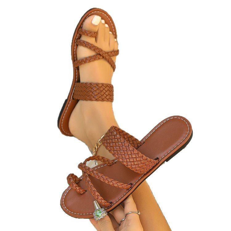 Damen Geflochtene Sandalen mit modischem Riemendesign R&B