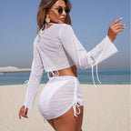 Damen Bikini-Set mit lässiger Strickjacke und verstellbaren Trägern R&B