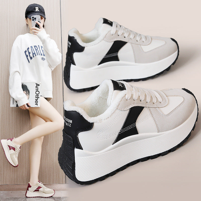 Damen Sportliche High-Top Sneakers mit warmem Fleece-Futter R&B
