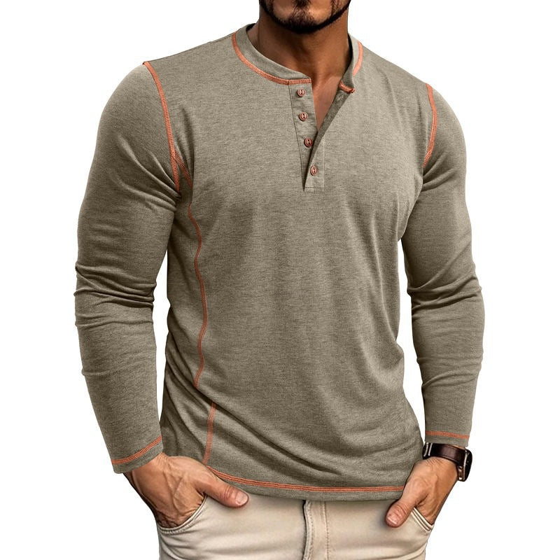 Herren Langarmshirt mit Knopfleiste R&B