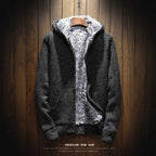 Herren kuschelige Kapuzenjacke mit weichem Innenfutter und seitlichen Eingrifftaschen R&B