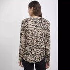Damen Bluse mit auffälligem Tiermotiv und lockerer Passform R&B