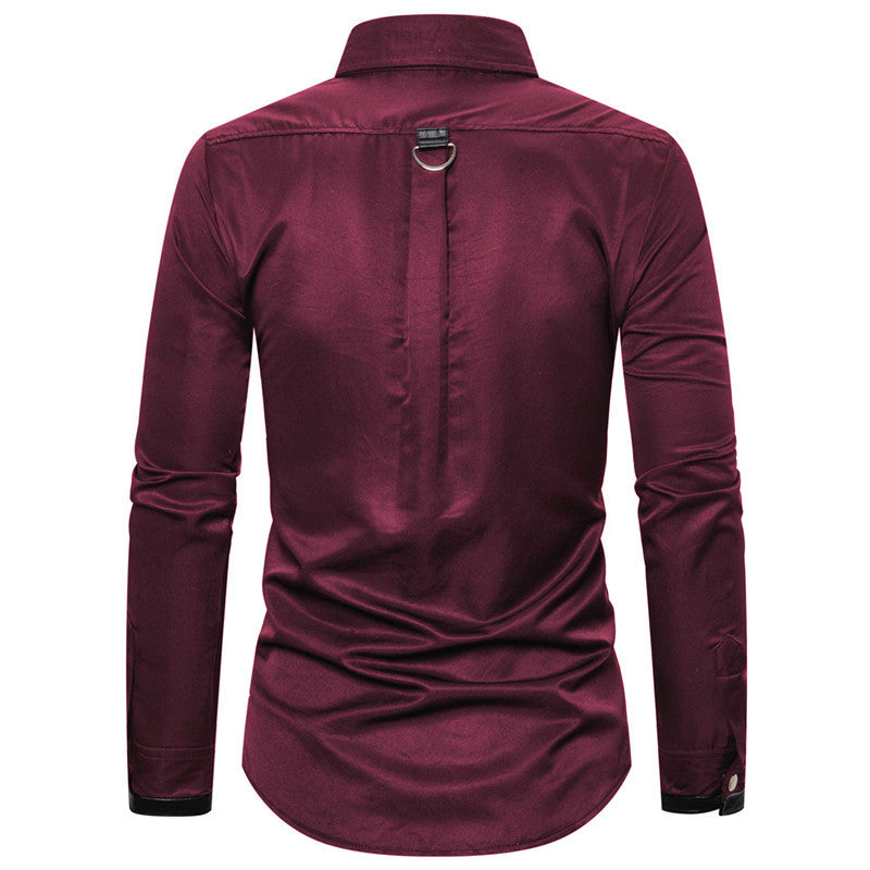 Herren Designerhemd mit eleganter Kunststoffgarnitur und kontrastierenden Belegen R&B
