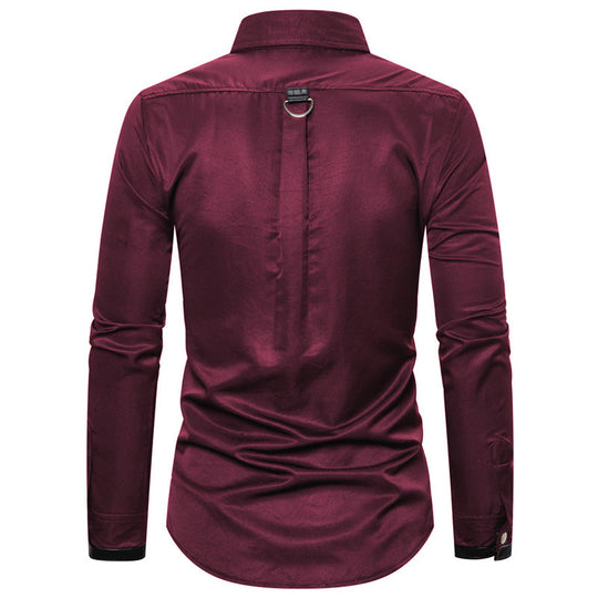 Herren Designerhemd mit eleganter Kunststoffgarnitur und kontrastierenden Belegen R&B