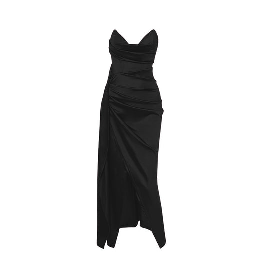 Damen figurbetontes Abendkleid mit asymmetrischem Saum und elegantem Schnitt R&B