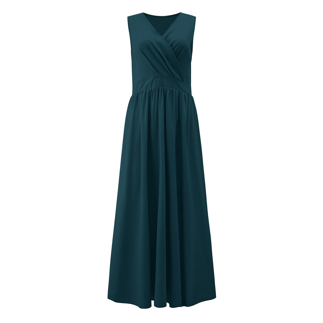 Damen Elegantes Maxikleid mit raffiniertem Wickeldesign und fließendem Stoff R&B