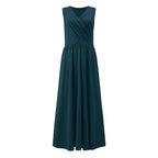 Damen Elegantes Maxikleid mit raffiniertem Wickeldesign und fließendem Stoff R&B