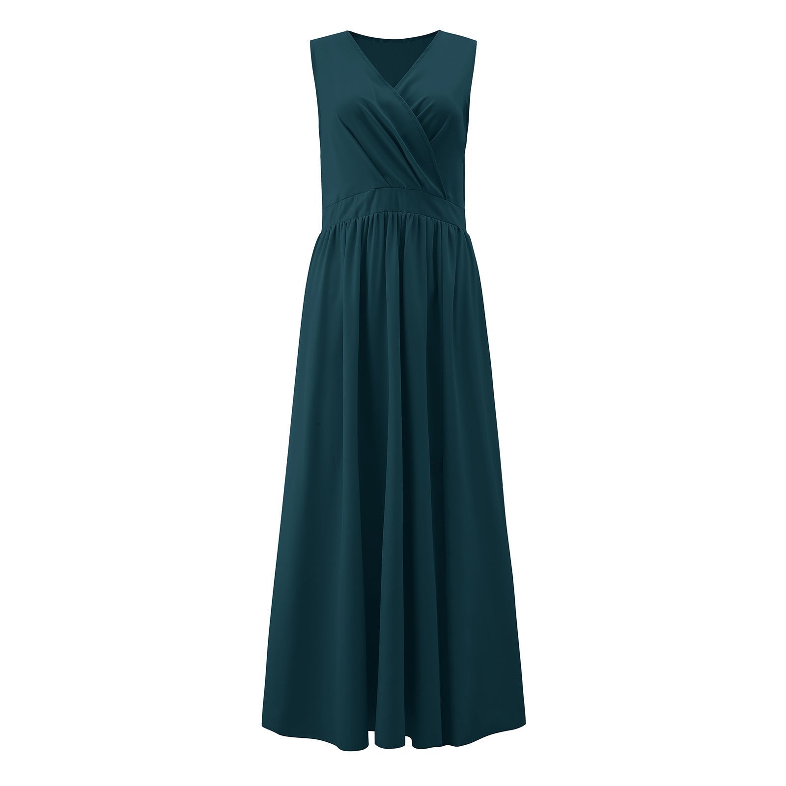 Damen Elegantes Maxikleid mit raffiniertem Wickeldesign und fließendem Stoff R&B