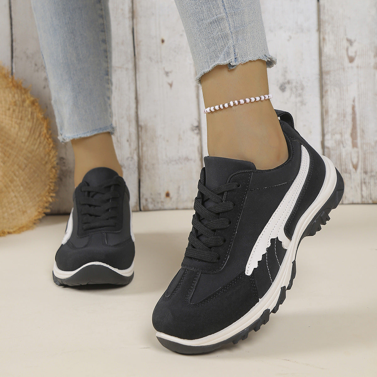 Damen sportliche Sneaker mit rutschfester Sohle und atmungsaktivem Obermaterial R&B