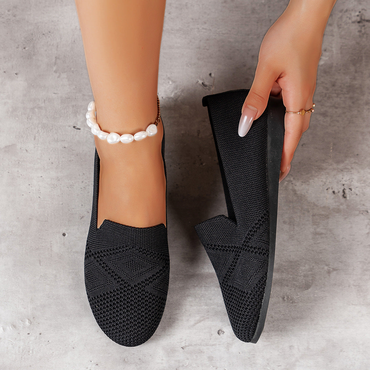 Damen Atmungsaktive Slip-On Schuhe mit elastischem Mesh-Obermaterial R&B