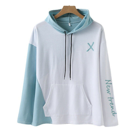 Damen Kapuzenpullover mit modernem Farbblockdesign und praktischer Kängurutasche R&B