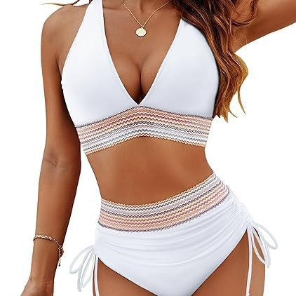 Damen Hochtaillierter Bikini mit schickem Cut-Out und verstellbaren Trägern R&B