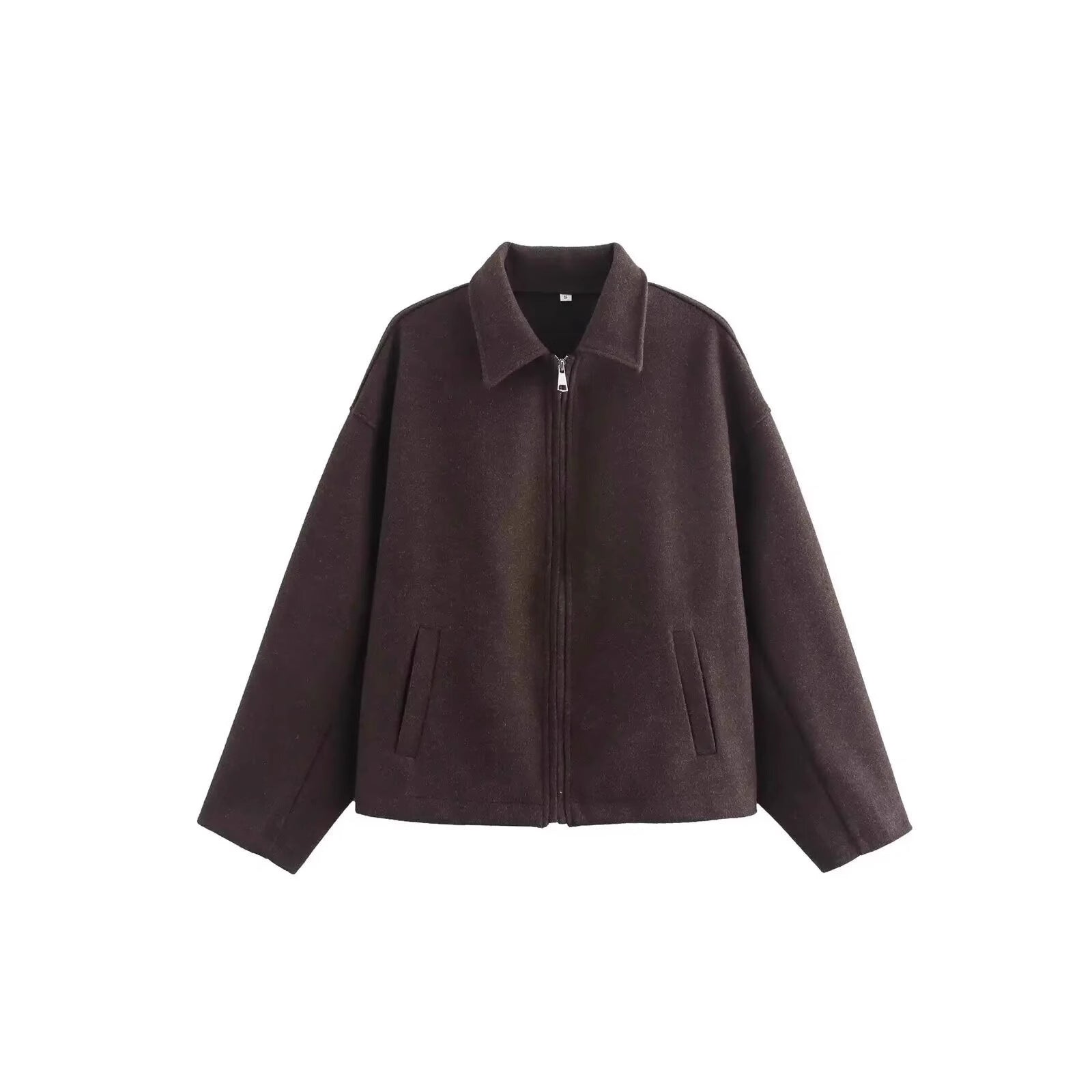 Damen lässige Fleecejacke mit hohem Kragen und praktischen Taschen R&B