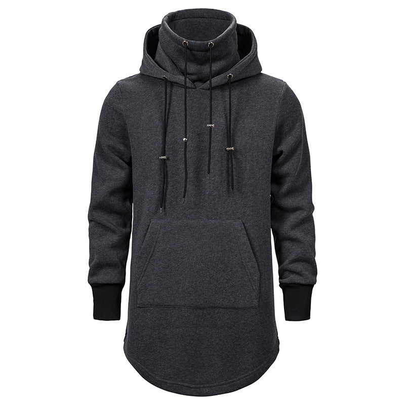 Herren modischer Hoodie mit asymmetrischem Kragen und praktischer Kängurutasche R&B