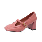 Damen elegante Mary Jane Pumps mit modischem Blockabsatz und verstellbarem Riemchen R&B