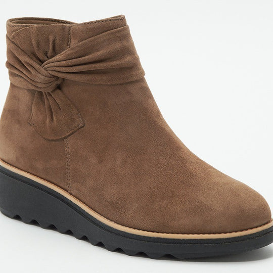 Damen Wedge-Stiefeletten mit geschmackvollem Falten-Design und rutschfester Sohle R&B