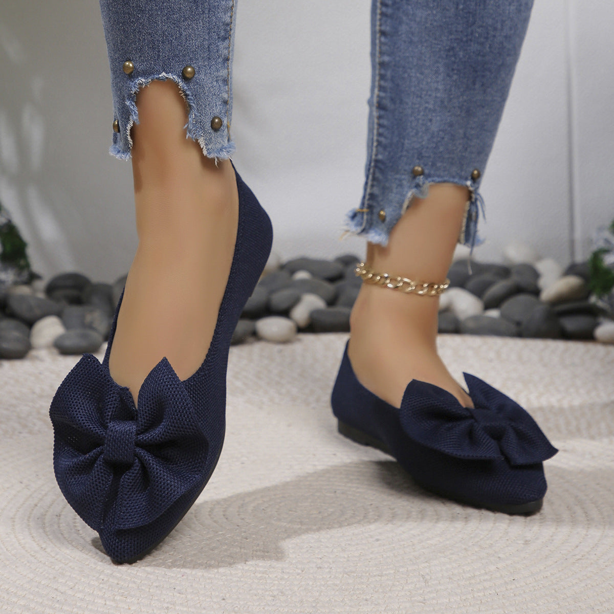 Damen Ballerinas mit dekorativem Schleifendetail und bequemem Fußbett R&B