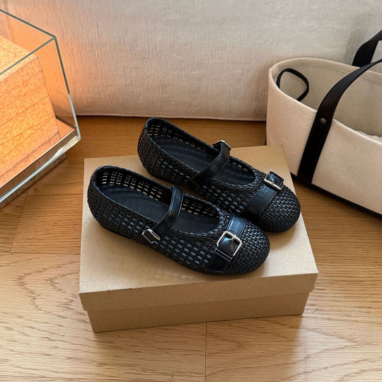 Damen Mary Jane Ballerinas mit modischem Riemchen und eleganter Schnalle R&B