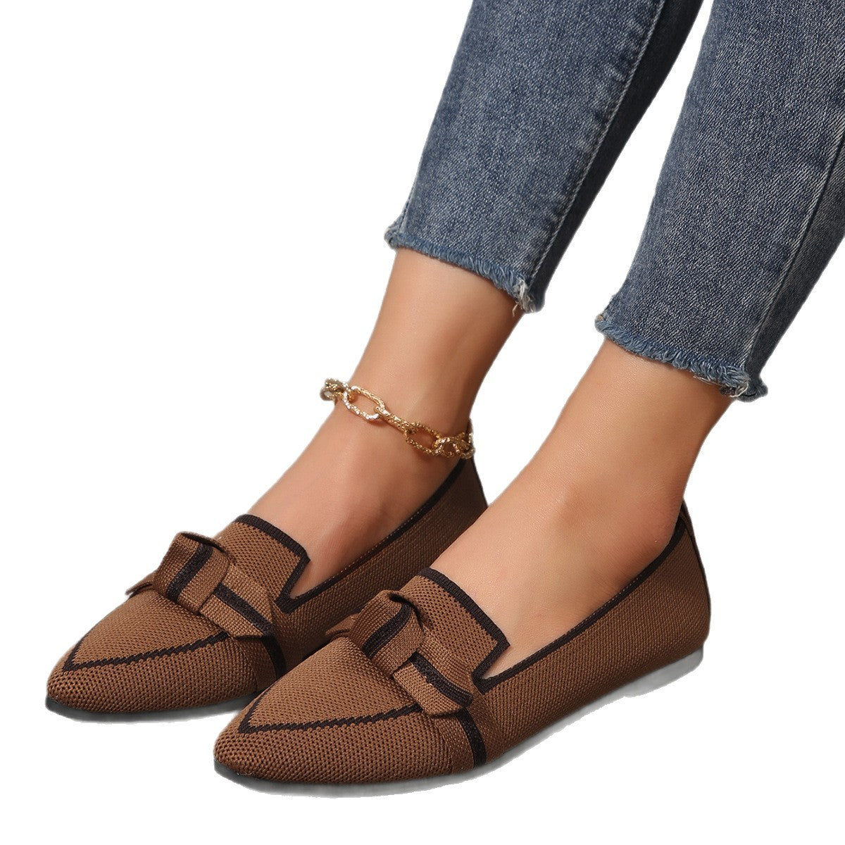 Damen Mokassins mit dekorativem Knoten
