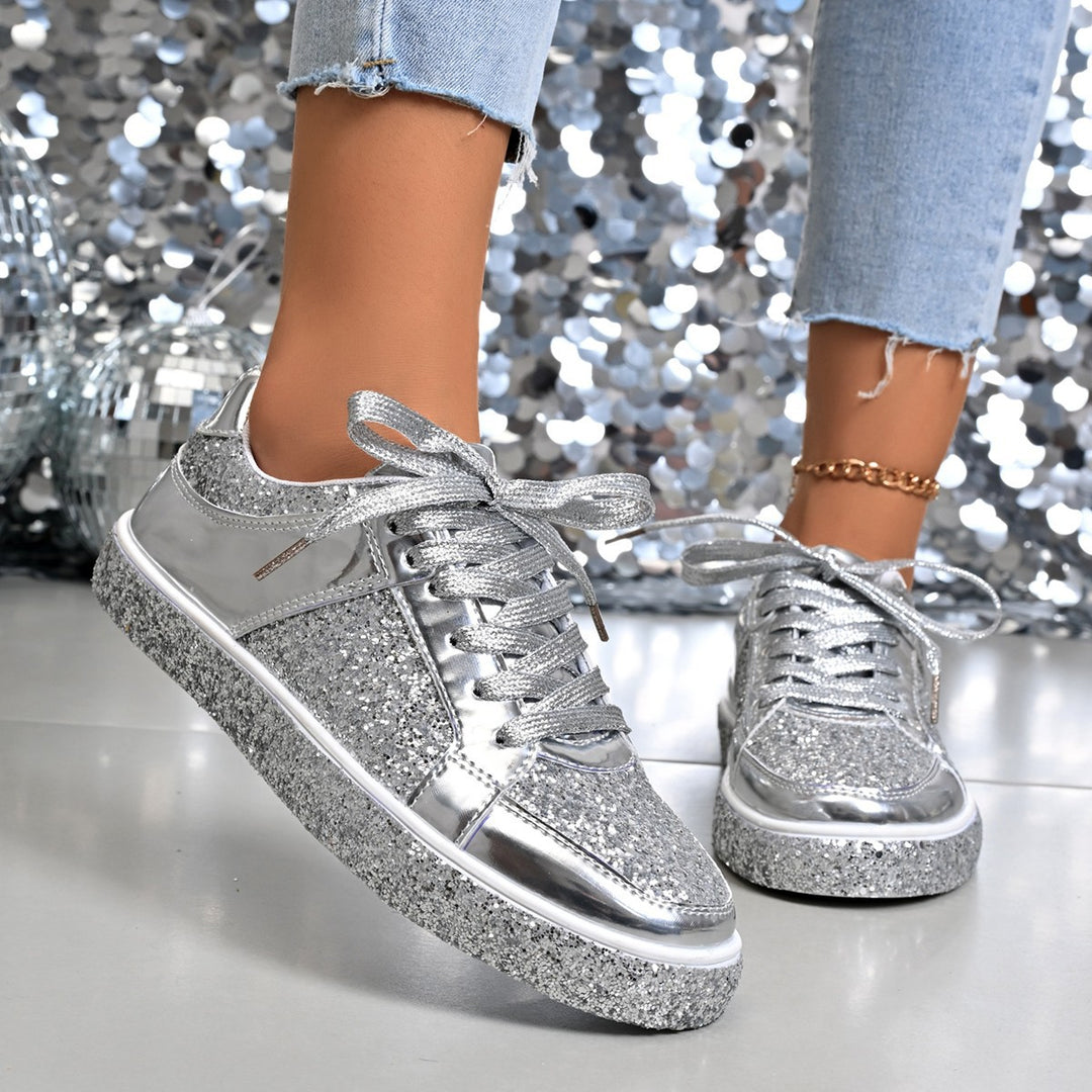 Damen Glitzernde Sneakers mit atmungsaktivem Innenfutter R&B