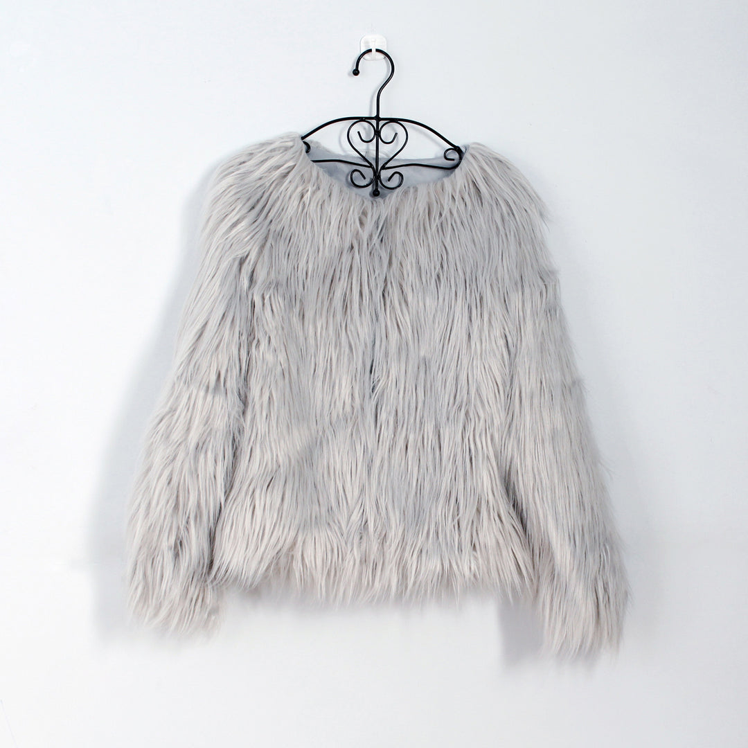 Damen Flauschige Kunstfell-Jacke mit lässigem Schnitt und weichem Innenfutter R&B