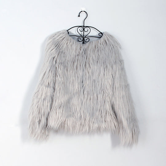 Damen Flauschige Kunstfell-Jacke mit lässigem Schnitt und weichem Innenfutter R&B