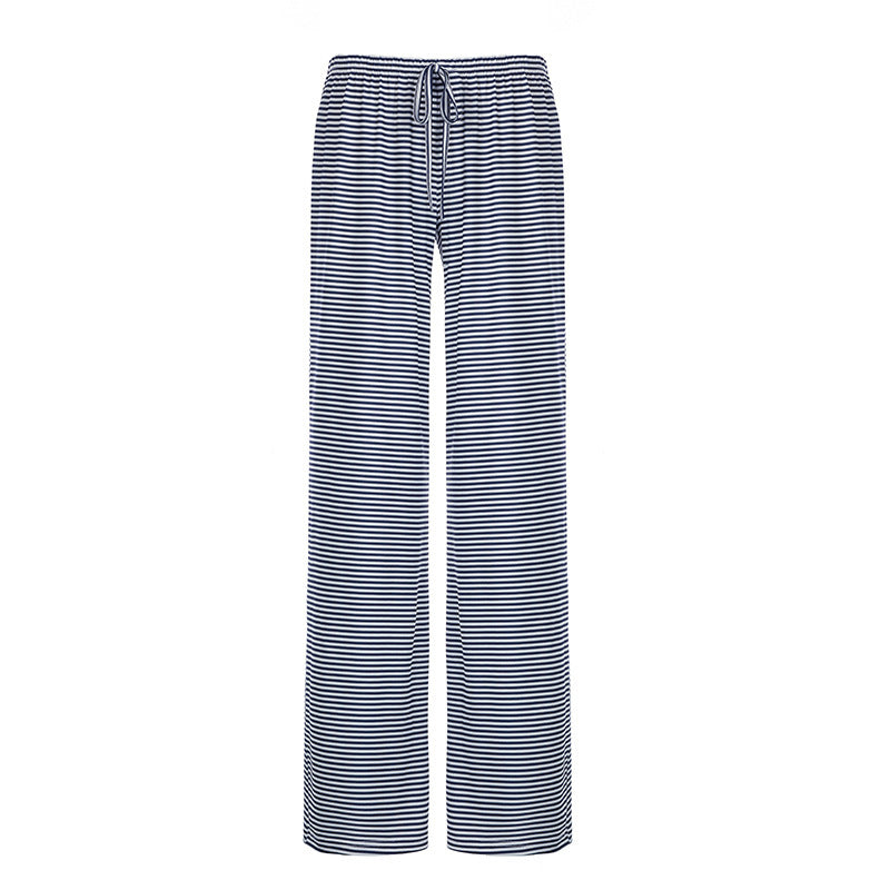 Damen Bequeme und luftige Sommerhose mit Streifenmuster und elastischem Bund R&B