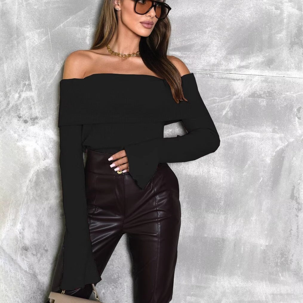 Damen Off-Shoulder Strickpullover mit eleganter Passform R&B