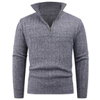 Herren Strickpullover mit modernem Zipper und strukturiertem Design
