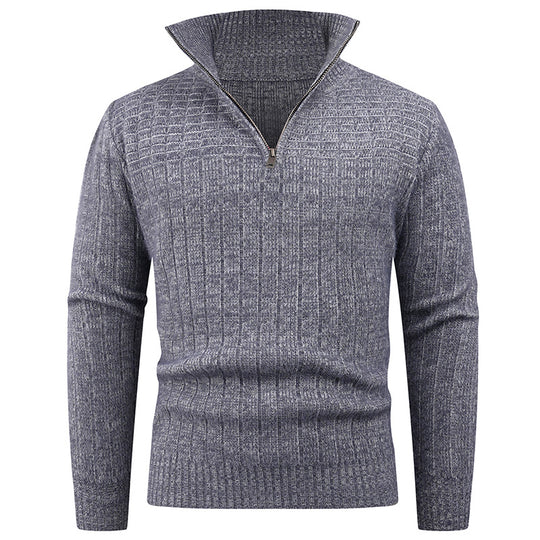 Herren Strickpullover mit modernem Zipper und strukturiertem Design R&B