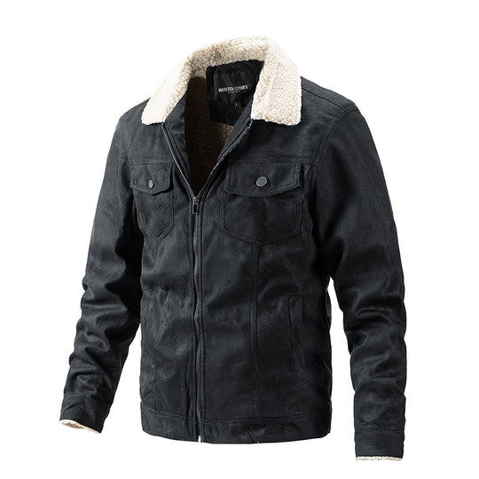 Herren Übergangsjacke mit Kunstfellkragen und praktischen Brusttaschen R&B