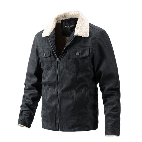 Herren Übergangsjacke mit Kunstfellkragen und praktischen Brusttaschen R&B