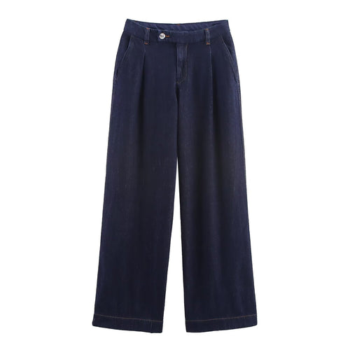 Damen weite Jeanshose mit eleganter Taillierung und seitlichen Eingrifftaschen R&B