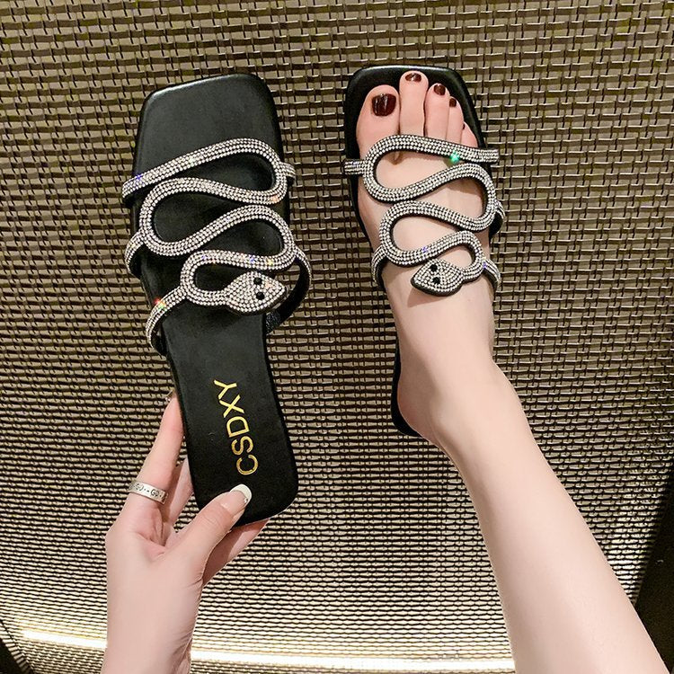 Damen Sandalen mit funkelndem Strass-Design und komfortabler Sohle R&B