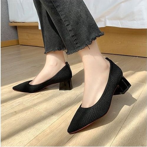 Damen elegante Pumps mit strukturierter Oberfläche und modischem Blockabsatz R&B