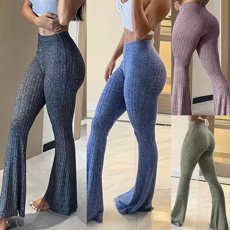Damen Hohe Taille Glockenboden Leggings R&B
