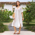 Damen eleganter durchsichtiger Häkel-Strandüberwurf