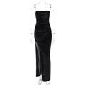 Damen Strapless Abendkleid mit eleganter Drapierung R&B