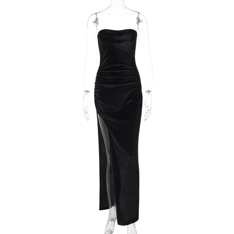Damen Strapless Abendkleid mit eleganter Drapierung R&B